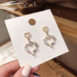 2019 Made in Korea Elegant Simulated Pearl Heart Drop Earrings - Uncommon Remington 