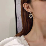 2019 Made in Korea Elegant Simulated Pearl Heart Drop Earrings - Uncommon Remington 
