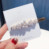 2019 Korean  Simulated Pearl Beads Flower Bowknot Hair Clips - Uncommon Remington 