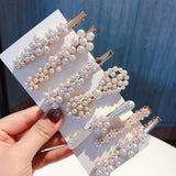 2019 Korean  Simulated Pearl Beads Flower Bowknot Hair Clips - Uncommon Remington 