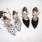 2019 New Summer Sandals Polka Dot Ankle Strap Dress Shoes (Pointed toe Sandal Lace Up High Heels) - Uncommon Remington 