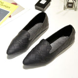 Spring Autumn Women Flats Rhombic lattice Slip on Flat Shoes Pu Leather Flat Dress Shoes Pointed Toe Ballet Flats Female 7299 - Uncommon Remington 