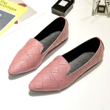 Spring Autumn Women Flats Rhombic lattice Slip on Flat Shoes Pu Leather Flat Dress Shoes Pointed Toe Ballet Flats Female 7299 - Uncommon Remington 