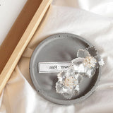 (White Cheery Blossom) Big Transparent Acrylic Flower Petal Beads Stud Earrings - Uncommon Remington 