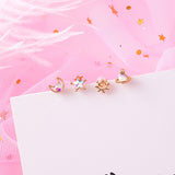 2019 New Korean 4pcs/ set Cute Moon Star Heart Asymmetric Stud Earrings - Uncommon Remington 