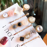 Design by Korea Square matches Round Shaped Simulated Pearl Hair Clip - Uncommon Remington 