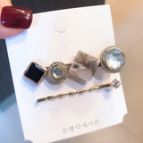 Design by Korea Square matches Round Shaped Simulated Pearl Hair Clip - Uncommon Remington 
