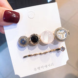 Design by Korea Square matches Round Shaped Simulated Pearl Hair Clip - Uncommon Remington 