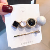 Design by Korea Square matches Round Shaped Simulated Pearl Hair Clip - Uncommon Remington 