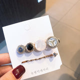 Design by Korea Square matches Round Shaped Simulated Pearl Hair Clip - Uncommon Remington 