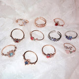 New Korean Sweet Heart Flower Cubic Zircon Adjustable Rings - Uncommon Remington 