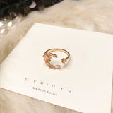 New Korean Sweet Heart Flower Cubic Zircon Adjustable Rings - Uncommon Remington 