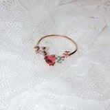 New Korean Sweet Heart Flower Cubic Zircon Adjustable Rings - Uncommon Remington 