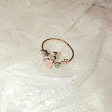 New Korean Sweet Heart Flower Cubic Zircon Adjustable Rings - Uncommon Remington 