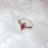 New Korean Sweet Heart Flower Cubic Zircon Adjustable Rings - Uncommon Remington 