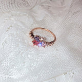 New Korean Sweet Heart Flower Cubic Zircon Adjustable Rings - Uncommon Remington 