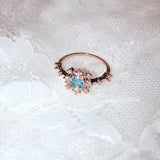 New Korean Sweet Heart Flower Cubic Zircon Adjustable Rings - Uncommon Remington 