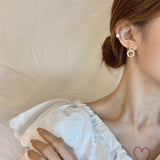 Made in Korean New Fashion Shiny Zircon Double Circle Stud Earrings - Uncommon Remington 