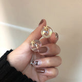 Korean design Holiday vibe Sea Style /Starfish  Crystal ball Stud Earrings - Uncommon Remington 