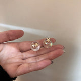 Korean design Holiday vibe Sea Style /Starfish  Crystal ball Stud Earrings - Uncommon Remington 