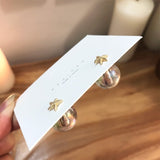 Korean design Holiday vibe Sea Style /Starfish  Crystal ball Stud Earrings - Uncommon Remington 