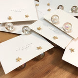 Korean design Holiday vibe Sea Style /Starfish  Crystal ball Stud Earrings - Uncommon Remington 