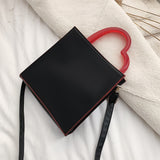 Small Square Bags  PU Leather with heart handle - Uncommon Remington 