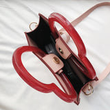 Small Square Bags  PU Leather with heart handle - Uncommon Remington 