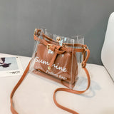 Fashion Transparent Clear Jelly Bags Letters Printing Handbags - Uncommon Remington 