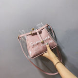 Fashion Transparent Clear Jelly Bags Letters Printing Handbags - Uncommon Remington 