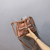 Fashion Transparent Clear Jelly Bags Letters Printing Handbags - Uncommon Remington 