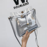 Fashion Transparent Clear Jelly Bags Letters Printing Handbags - Uncommon Remington 