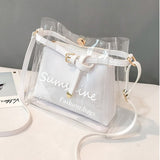 Fashion Transparent Clear Jelly Bags Letters Printing Handbags - Uncommon Remington 