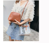 Fashion Transparent Clear Jelly Bags Letters Printing Handbags - Uncommon Remington 