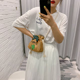 Women Crossbody Fashion One Shoulder Drawstring  summer bag (Green our life) - Uncommon Remington 