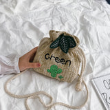 Women Crossbody Fashion One Shoulder Drawstring  summer bag (Green our life) - Uncommon Remington 