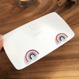 2019 Sweet Cute S925 Sterling Silver Rainbow Stud Earrings - Uncommon Remington 