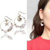 (Beach Vibe/ Summer Must Have) Crushed Stone Beaded Circle Earrings - Uncommon Remington 