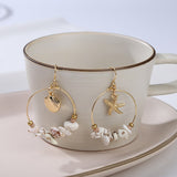 (Beach Vibe/ Summer Must Have) Crushed Stone Beaded Circle Earrings - Uncommon Remington 