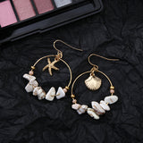 (Beach Vibe/ Summer Must Have) Crushed Stone Beaded Circle Earrings - Uncommon Remington 