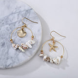 (Beach Vibe/ Summer Must Have) Crushed Stone Beaded Circle Earrings - Uncommon Remington 