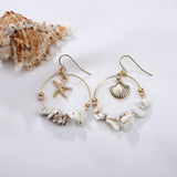 (Beach Vibe/ Summer Must Have) Crushed Stone Beaded Circle Earrings - Uncommon Remington 