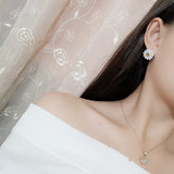 Sweet White Daisy Spray Paint Flower  Stud earrings - Uncommon Remington 