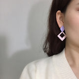 (Korean design) Fashion Jewelry  Matte Pendant Earrings Big Square Geometric Earring - Uncommon Remington 
