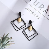 (Korean design) Fashion Jewelry  Matte Pendant Earrings Big Square Geometric Earring - Uncommon Remington 