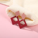 (Korean design) Fashion Jewelry  Matte Pendant Earrings Big Square Geometric Earring - Uncommon Remington 