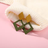 (Korean design) Fashion Jewelry  Matte Pendant Earrings Big Square Geometric Earring - Uncommon Remington 