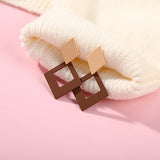 (Korean design) Fashion Jewelry  Matte Pendant Earrings Big Square Geometric Earring - Uncommon Remington 