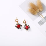 (Korean design) Fashion Jewelry  Matte Pendant Earrings Big Square Geometric Earring - Uncommon Remington 