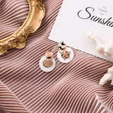 (Beach Vibe/ Summer MUST HAVE) 2019 Korea Asymmetry Gold Metal Starfish Geometric Drop Earrings - Uncommon Remington 